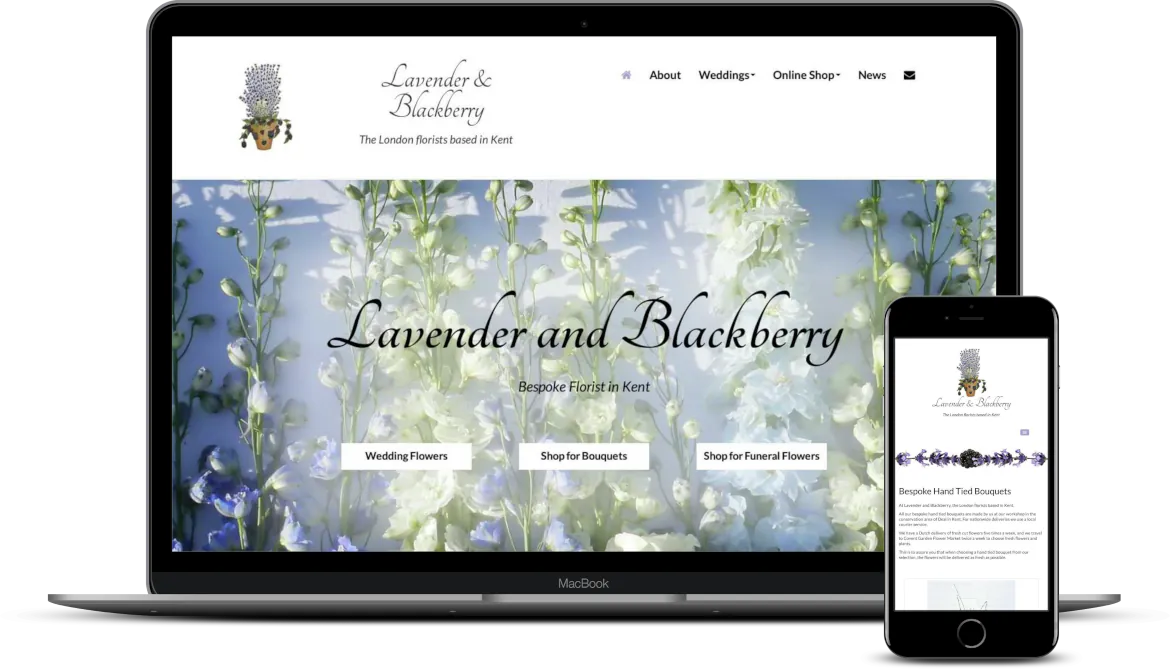 Lavender and Blackberry - Florist - final website design