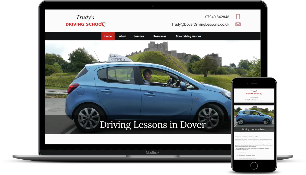 Trudys Driving School - web designer for driving instructor businesses